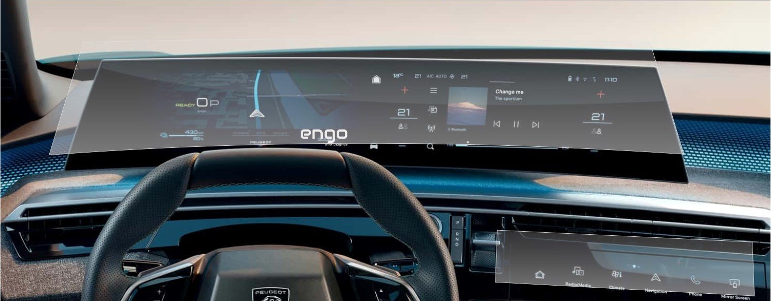 Peugeot 5008 GT Mat Ekran Koruyucu 21 inç i-Cockpit Klima Ekranı