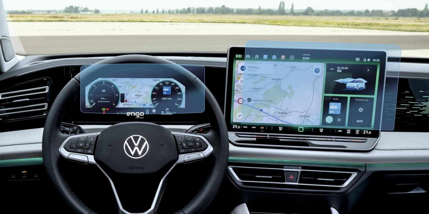 Volkswagen Tiguan Ekran Koruyucu 12.9 inç ve 10.25 inç Vw 3.Nesil Tiguan Kırılmaz Cam